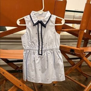Janie and Jack Navy Trim Light Blue Dress